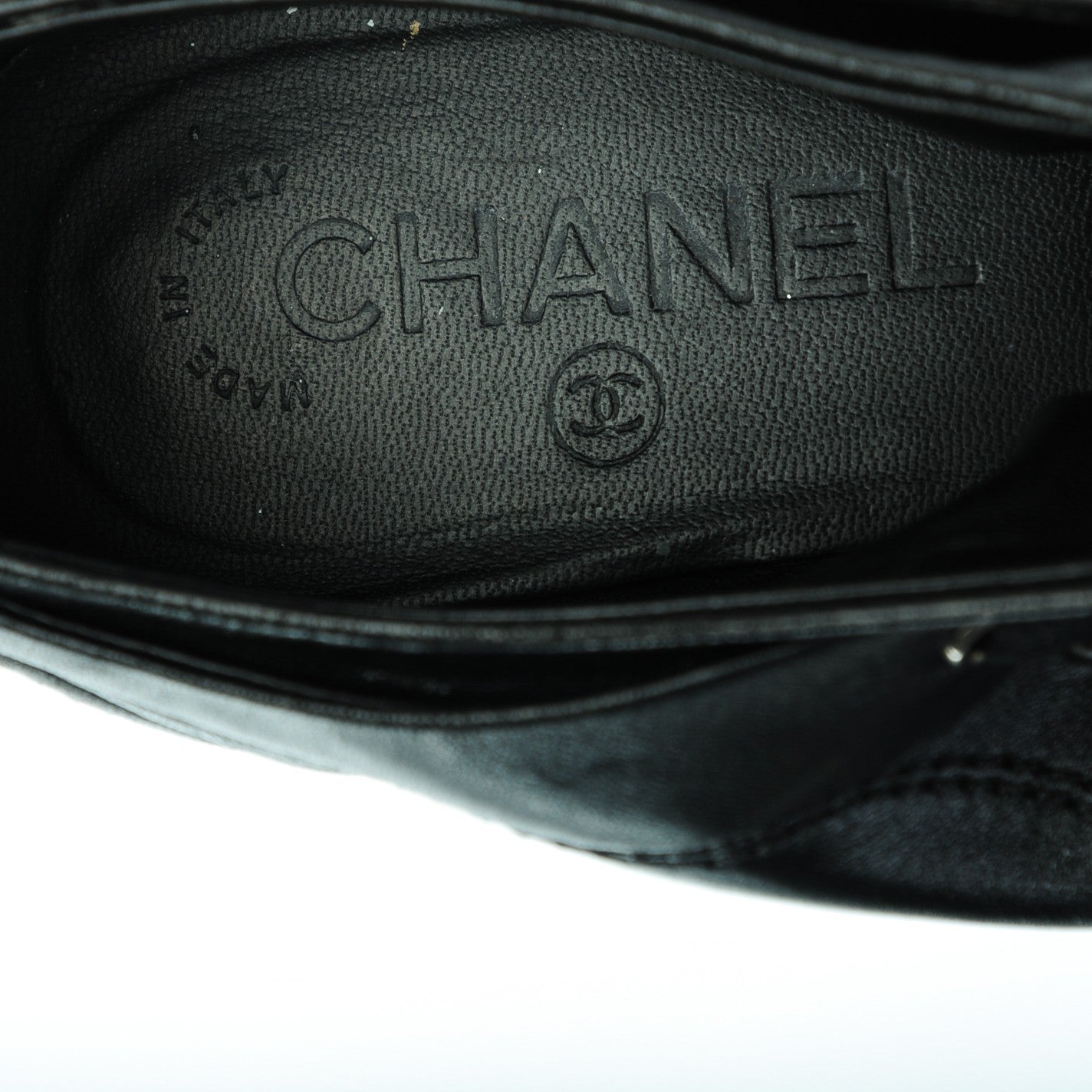Lambskin Patent Cap Toe CC Sneakers 34.5 Black
