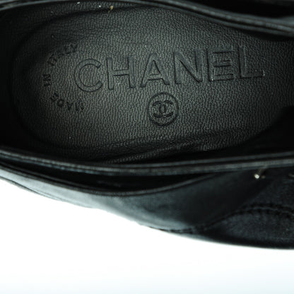 Chanel Lambskin Patent Cap Toe CC Sneakers 34.5 Black 10 of 10