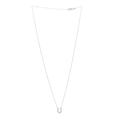 Roberto Coin 18K White Gold Diamond Horseshoe Pendant Necklace 3 of 4