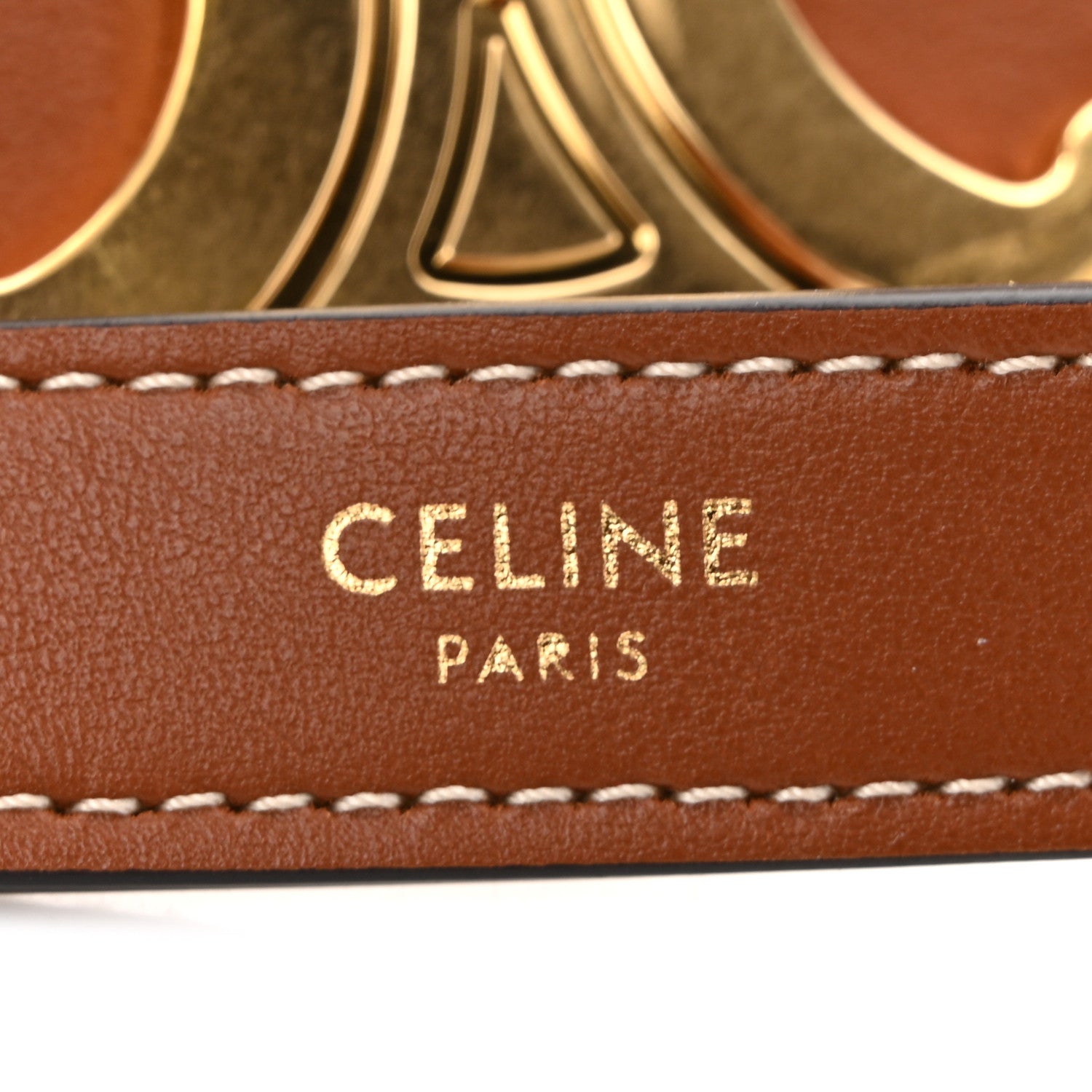Celine Smooth Calfskin Medium Strap Ava Triomphe Shoulder Bag Tan 6 of 10