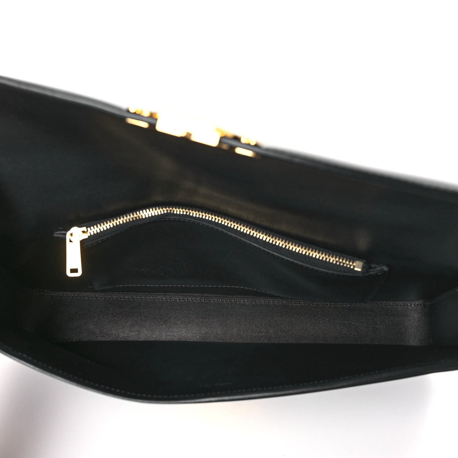 Celine Shiny Calfskin Triomphe Chain Bag Black 5 of 8