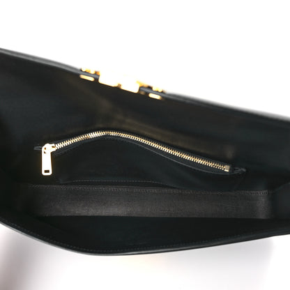 Celine Shiny Calfskin Triomphe Chain Bag Black 5 of 8