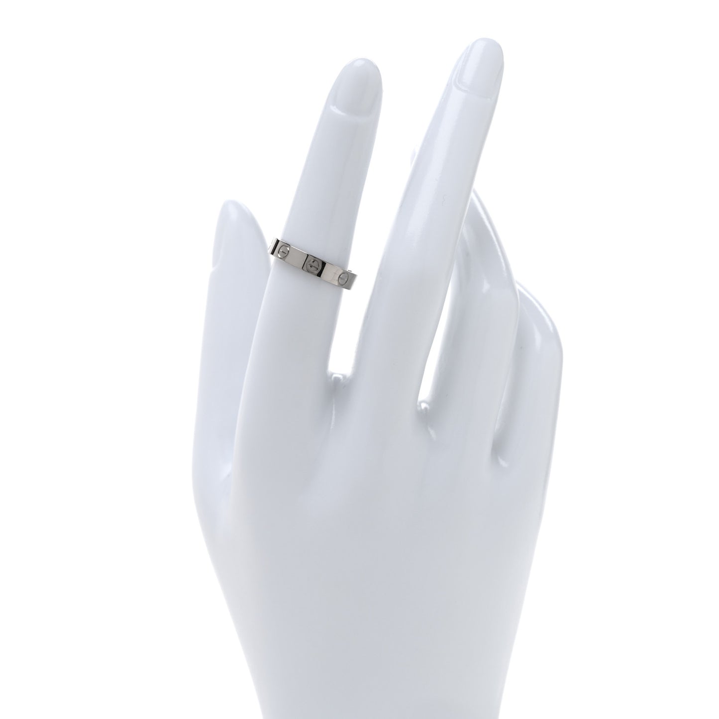 18K White Gold 3.5mm LOVE Wedding Band Ring 52 6