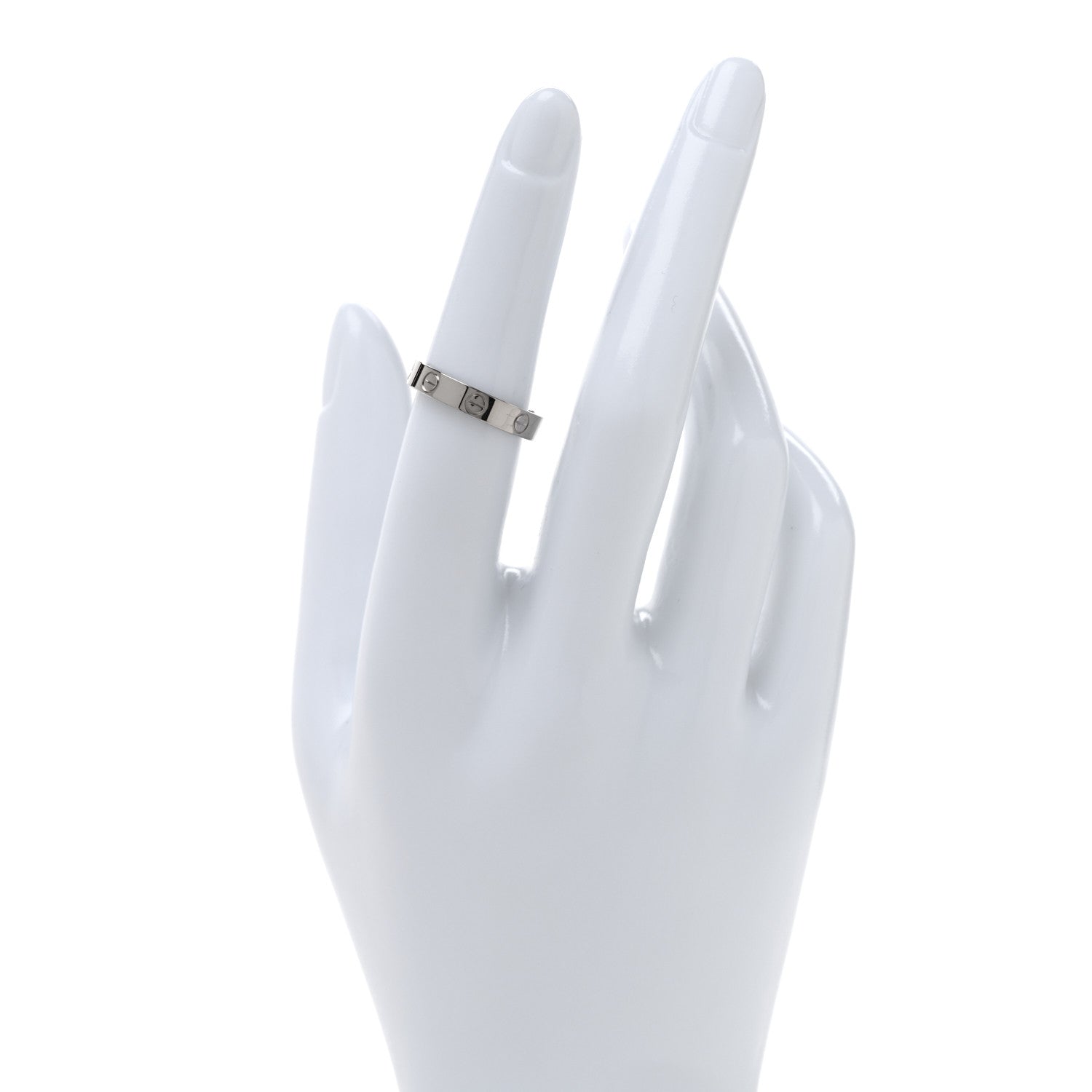 Cartier 18K White Gold 3.5mm LOVE Wedding Band Ring 52 6 2 of 5
