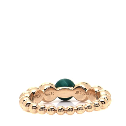 Van Cleef & Arpels 18K Yellow Gold Malachite Perlee Couleurs Variation Ring 54 7 3 of 5