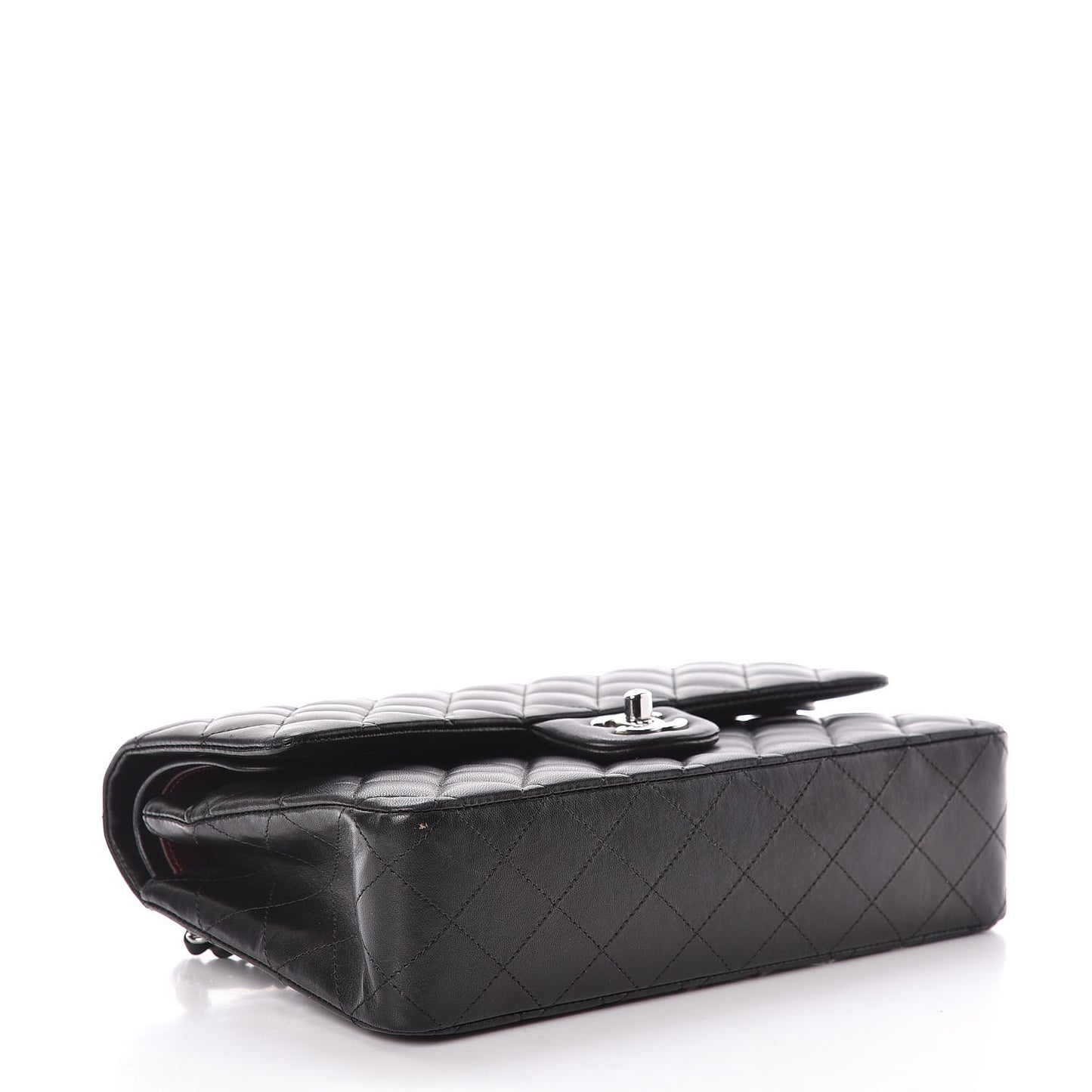 Lambskin Quilted Medium Double Flap Black