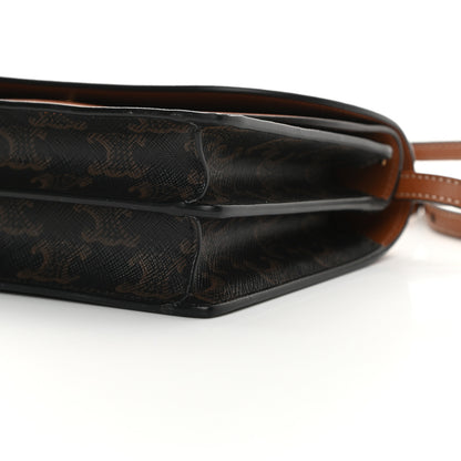 Celine Triomphe Canvas Lambskin Wallet On Strap Tan 12 of 12