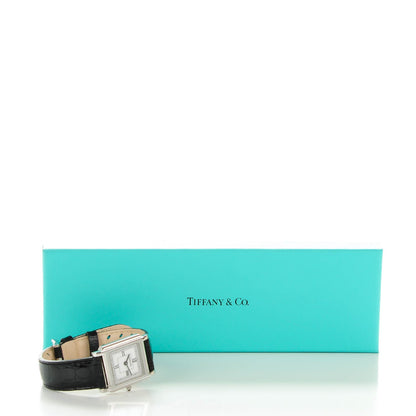 Tiffany Stainless Steel Alligator 24mm Atlas Square Quartz Watch 11 of 11