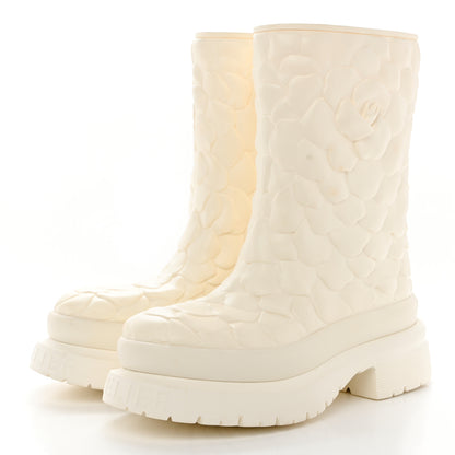 Valentino Garavani Rubber Atelier 03 Rose Edition 30/50mm Short Rainboots 41 Avorio 3 of 10