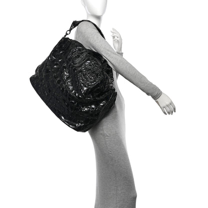 Givenchy Patent Crocodile Embossed Large Nightingale Black 2 of 11