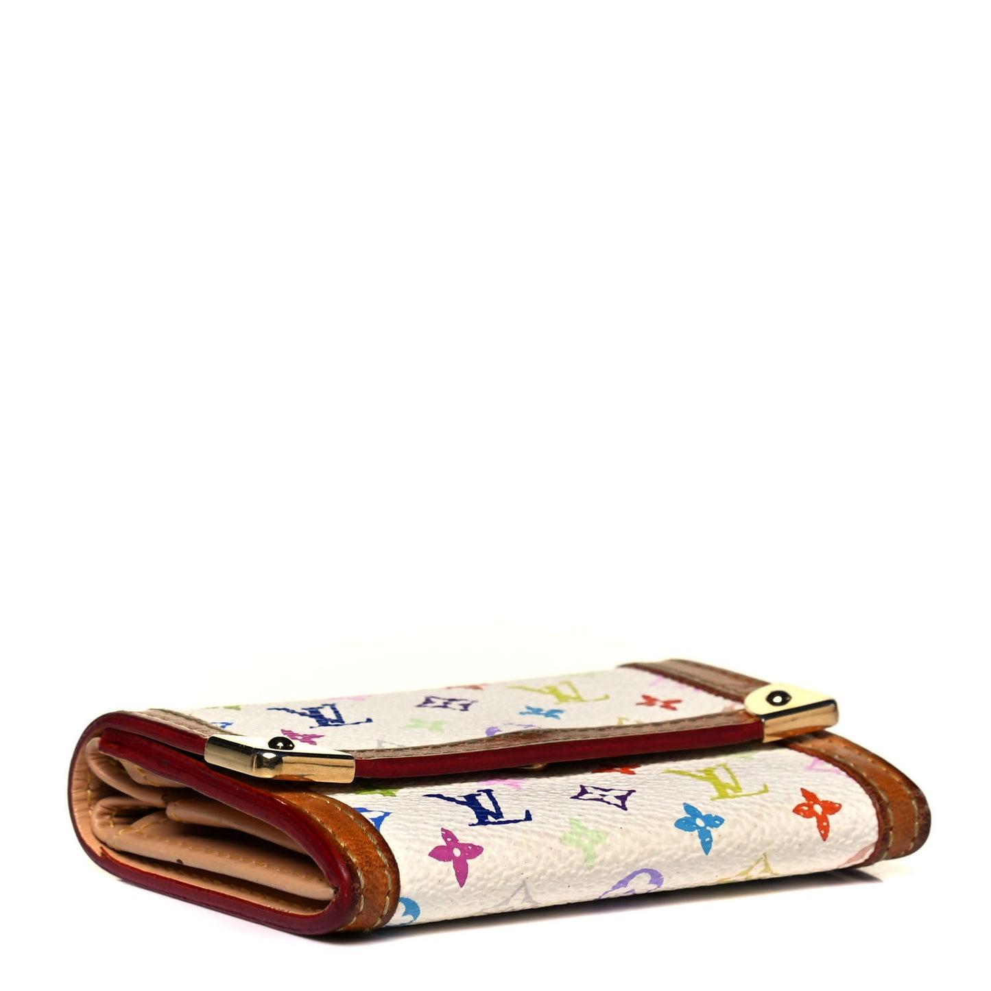 Monogram Multicolor Porte-Monnaie Plat Coin Purse White