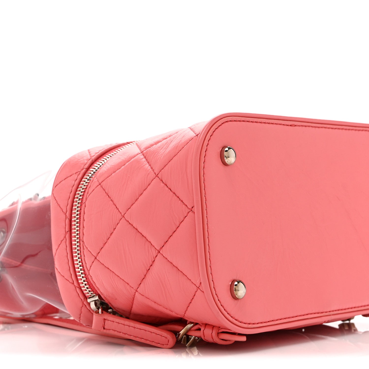 Chanel Crumpled Calfskin PVC Quilted Backpack Pink 10 of 11
