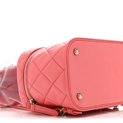 Chanel Crumpled Calfskin PVC Quilted Backpack Pink 10 of 11