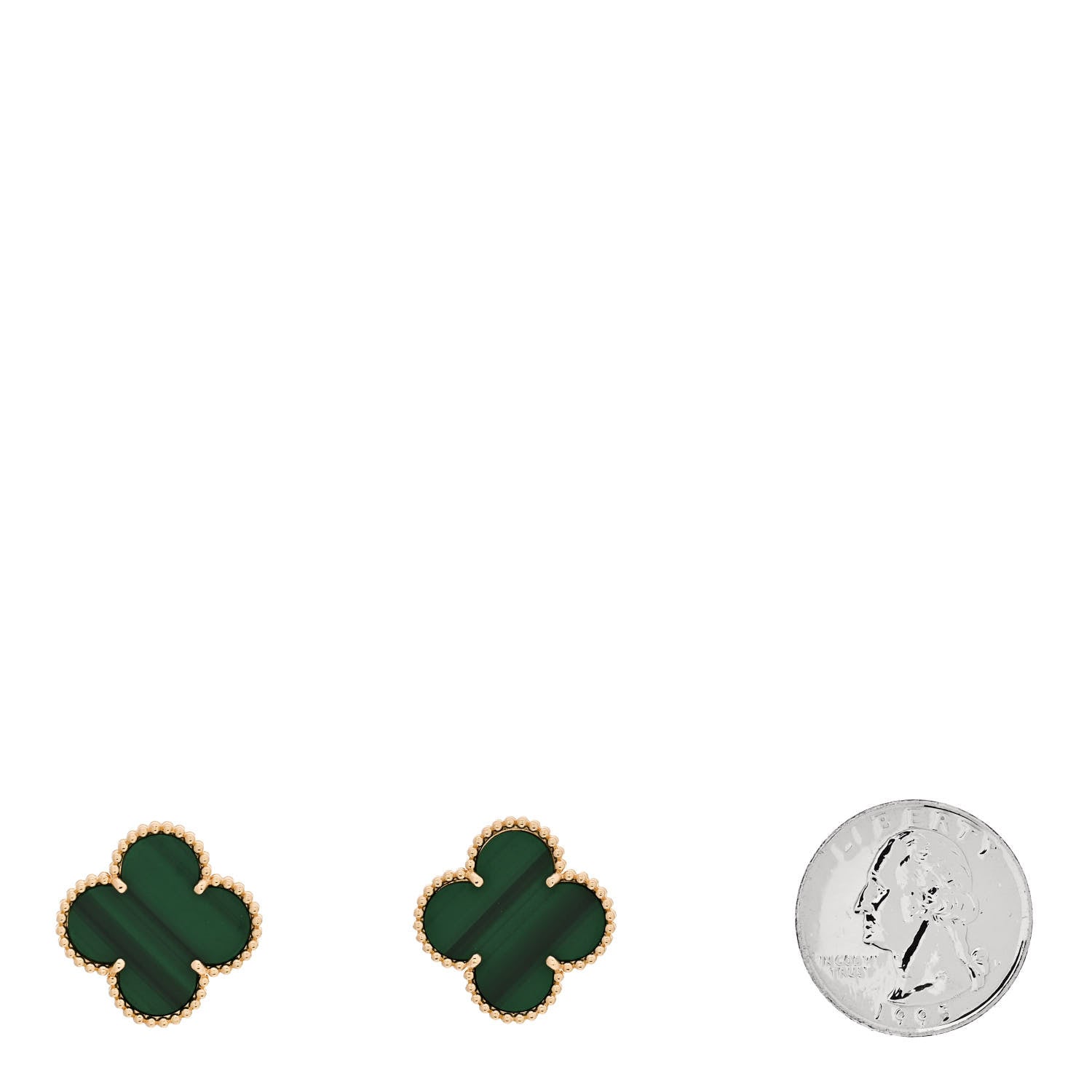 Van Cleef & Arpels 18K Yellow Gold Malachite Magic Alhambra Earrings 2 of 5