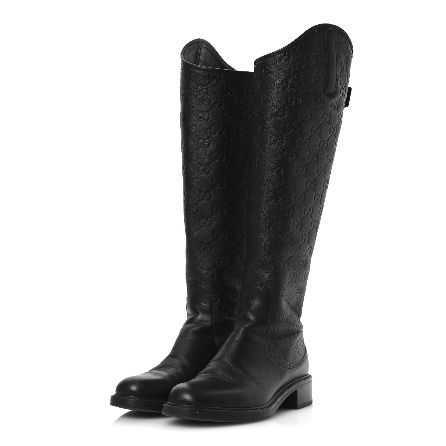Gucci Guccissima Calfskin Miro Soft Knee High Riding Boots 35.5 Black 4 of 10