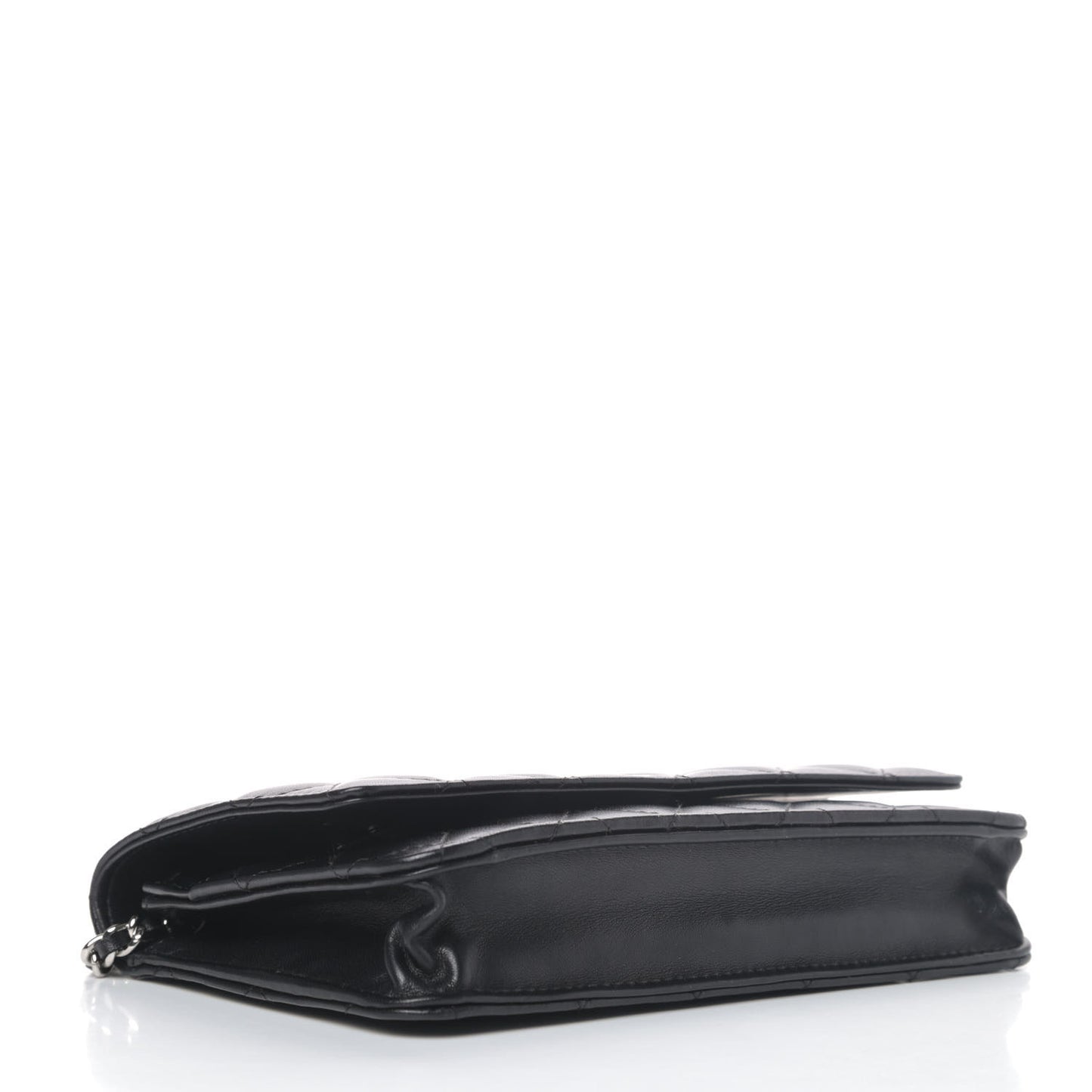 Lambskin Quilted Wallet On Chain WOC Black