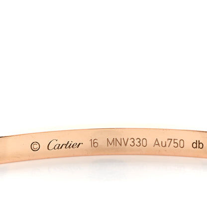 Cartier 18K Pink Gold 6 Diamond Small LOVE Bracelet 16 4 of 5