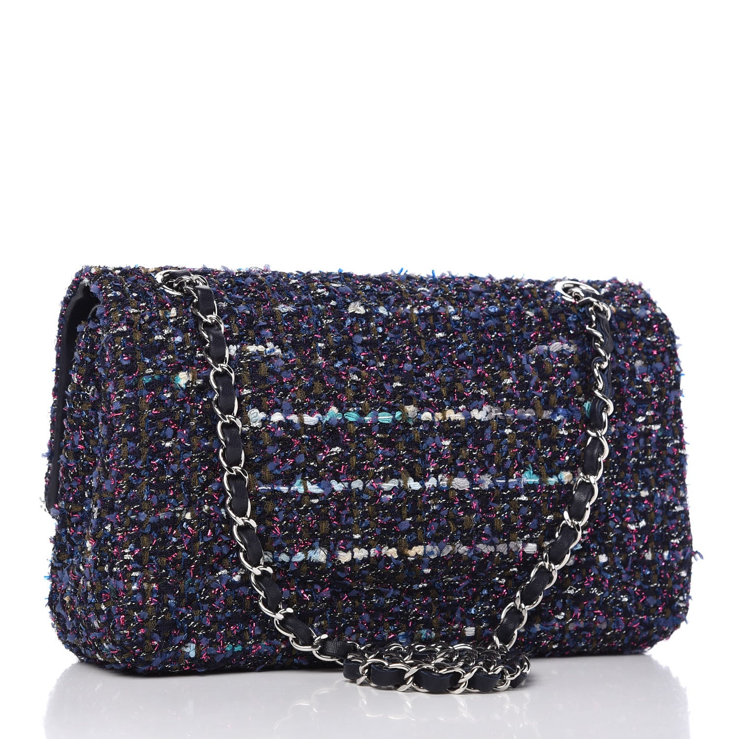 Chanel Tweed Quilted Medium Double Flap Multicolor 3 of 10