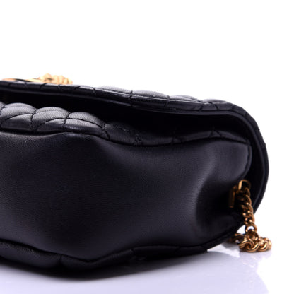 Versace Nappa Quilted Trapuntata Tribute Wallet Chain Crossbody Black 7 of 11