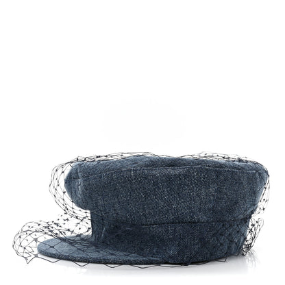 Christian Dior Denim Arty Veil Cap 57 Blue 3 of 7