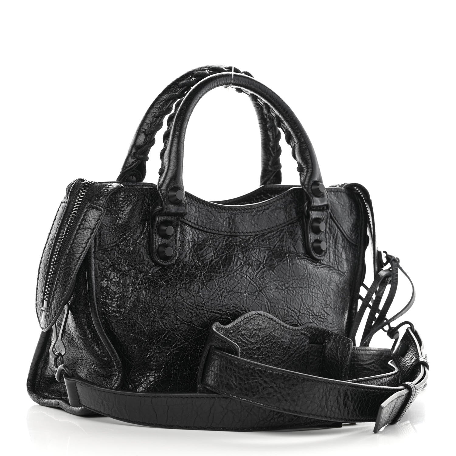 Balenciaga Agneau Arena Classic Black Hardware Mini City Black 4 of 11