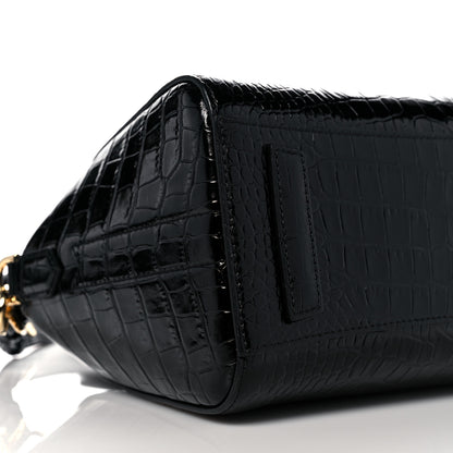 Givenchy Calfskin Crocodile Embossed Mini Antigona Black 8 of 9