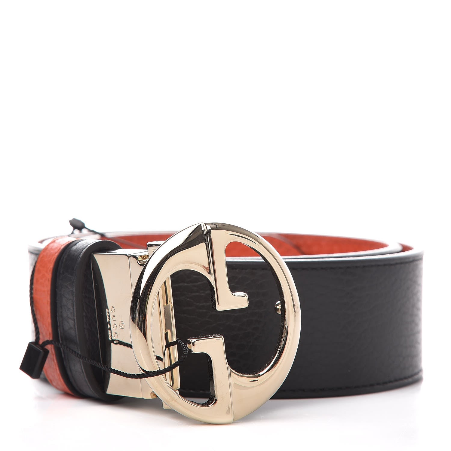 Gucci Calfskin 1973 Reversible Belt 80 32 Orange Black 1 of 13
