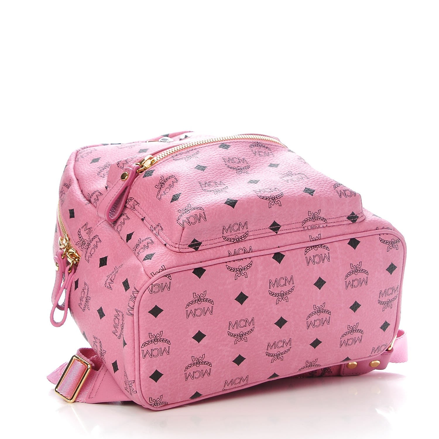 MCM Visetos Small Sprinkle Stud Stark Backpack Pink 4 of 9
