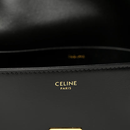 Celine Shiny Calfskin Triomphe Shoulder Bag Black 8 of 10