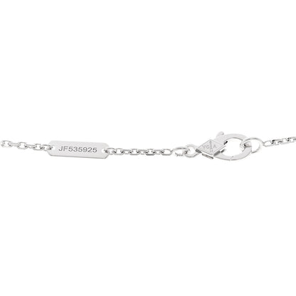 Van Cleef & Arpels 18K White Rose Gold Diamond Guilloche Vintage Alhambra Pendant Necklace 4 of 6