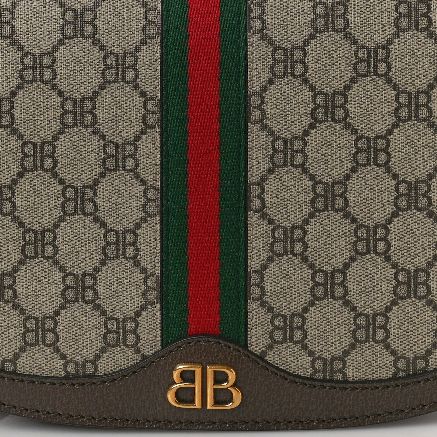 Gucci X BALENCIAGA BB Supreme Monogram Web Small Ophidia Shoulder Bag Beige New Acero 8 of 10