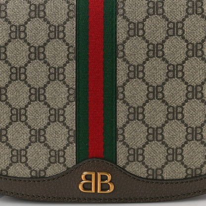 Gucci X BALENCIAGA BB Supreme Monogram Web Small Ophidia Shoulder Bag Beige New Acero 8 of 10