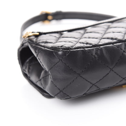 Chanel Aged Calfskin Quilted 2.55 Reissue Chain Waist Bag Black 7 of 9