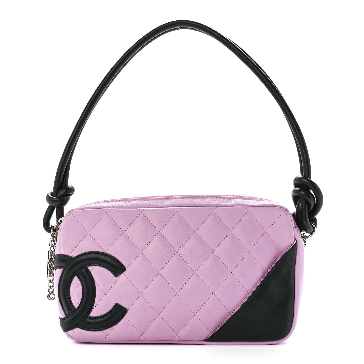 Chanel Calfskin Quilted Cambon Pochette Pink Black 1 of 11