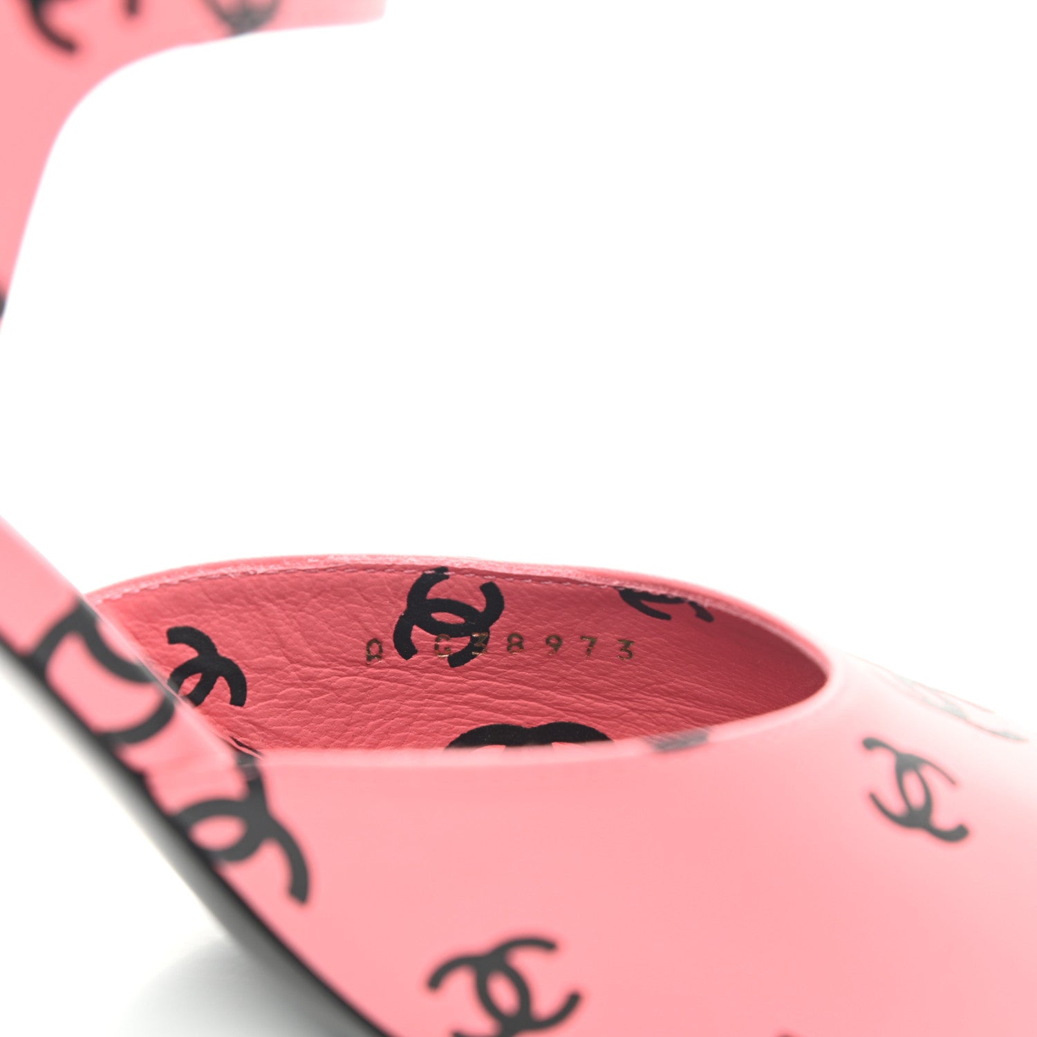 Chanel Printed Lambskin CC Sandals 41 Pink Black 8 of 8