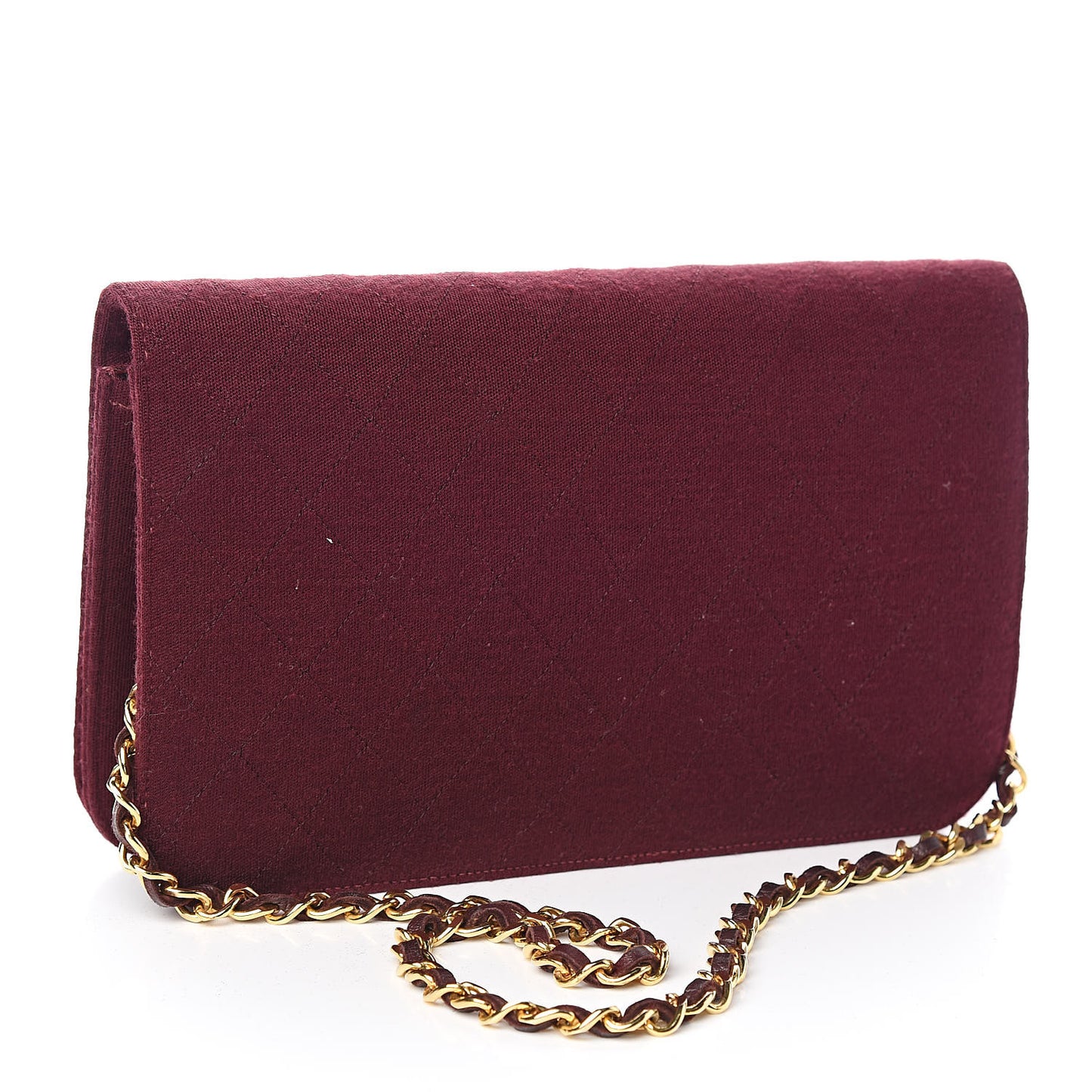 Jersey Quilted Small Single Flap Dark Red