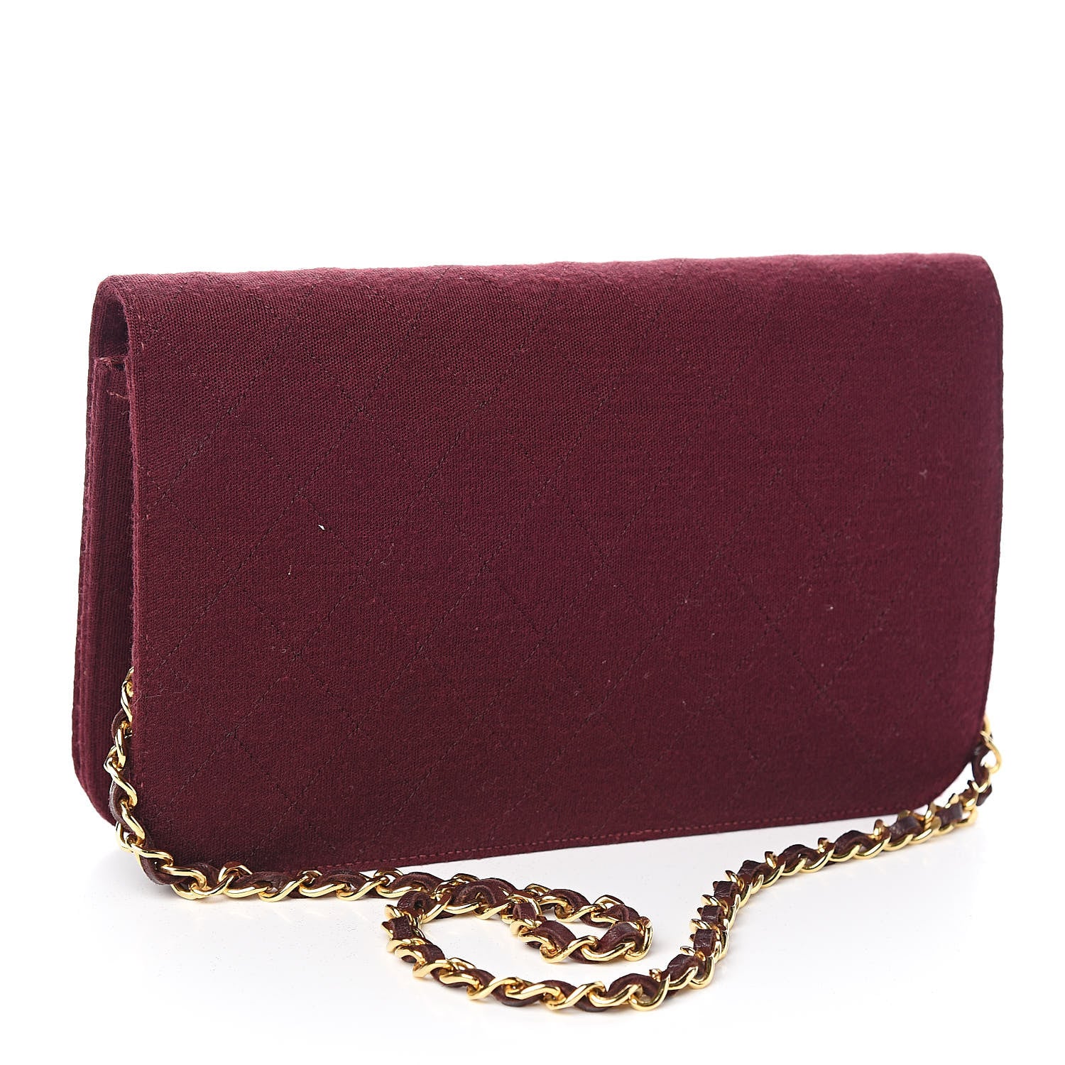 Chanel Jersey Quilted Small Single Flap Dark Red 3 of 12