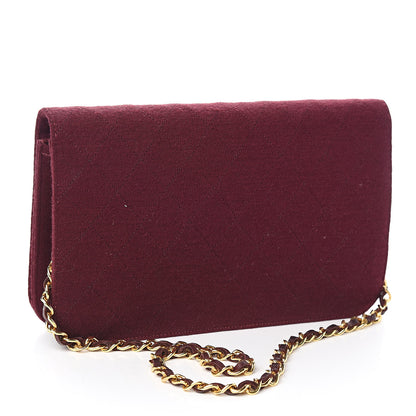 Chanel Jersey Quilted Small Single Flap Dark Red 3 of 12