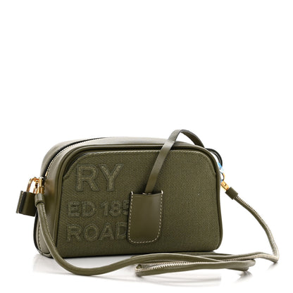 Burberry Cotton Canvas Horseferry Print Small Half Cube Crossbody Bag Dark Fern Green 3 of 10
