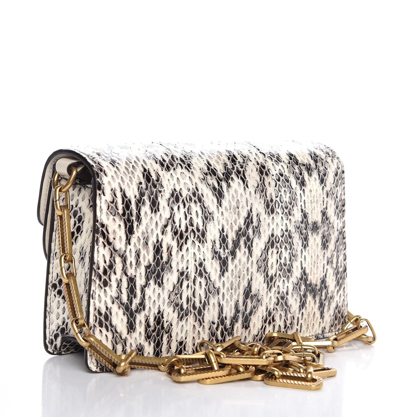 Python Mini Bee Broadway Shoulder Bag Roccia Fuxia
