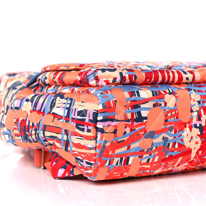 Chanel Foulard Fabric Quilted Printed Backpack Orange 7 of 8