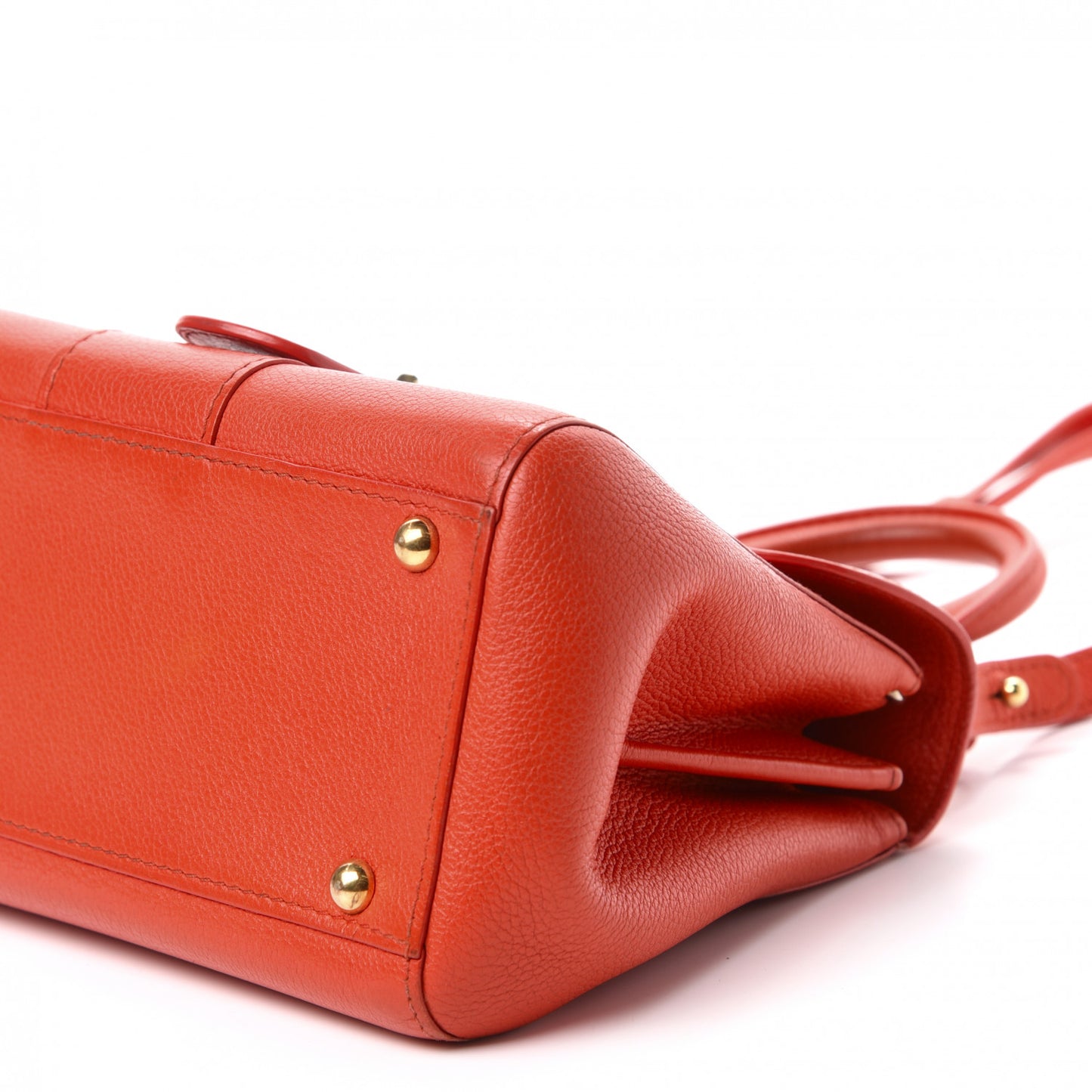 Grained Calfskin Mini Brillant Satchel Red