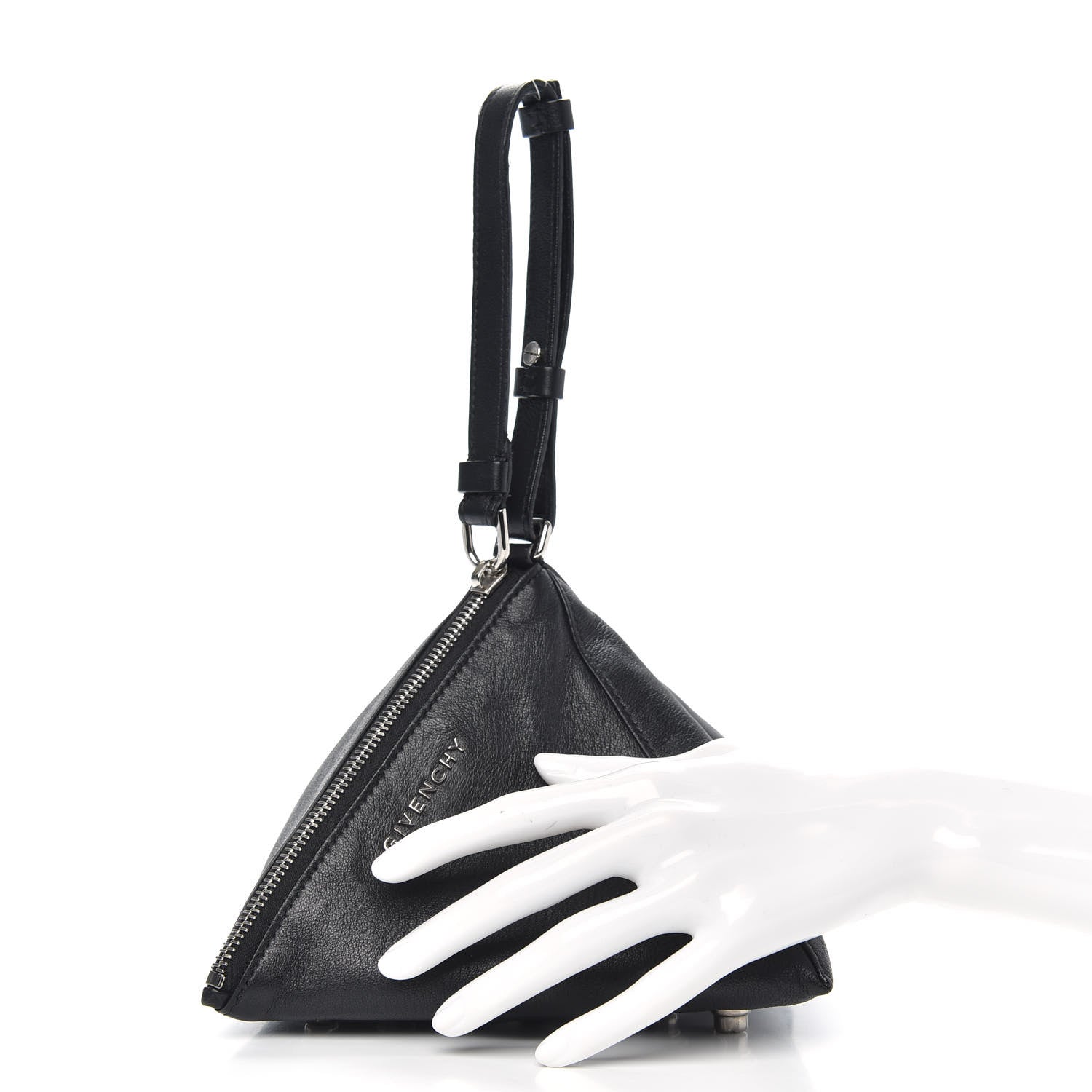 Givenchy Lambskin Studded Triangle Wristlet Black 2 of 7
