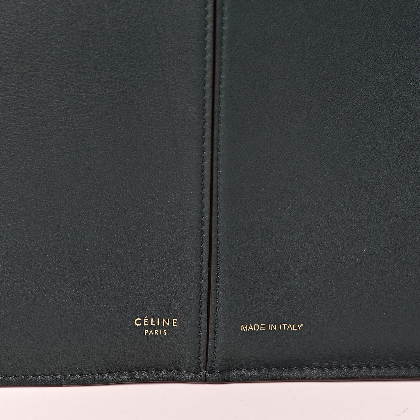 Smooth Calfskin Medium Tri-Fold Bag Bottle Green