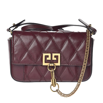 Givenchy Goatskin Quilted GV3 Mini Pocket Convertible Bag Aubergine 1 of 7
