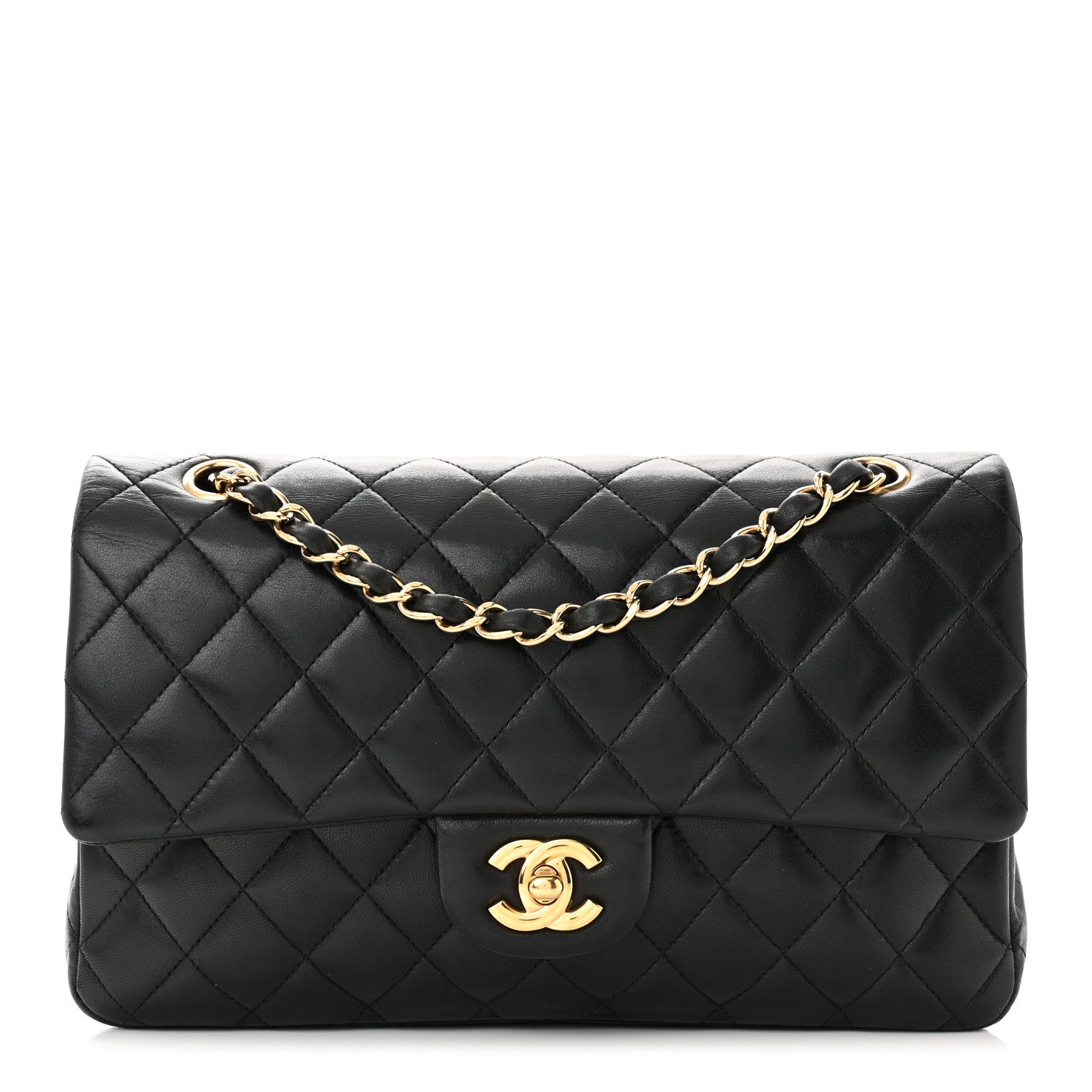 Chanel Lambskin Quilted Medium Double Flap Black 2 of 9