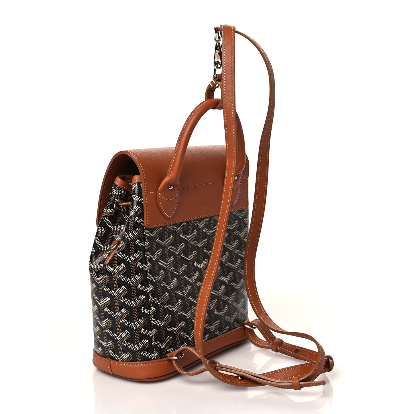 Goyardine Calfskin Mini Alpin Backpack Black Gold