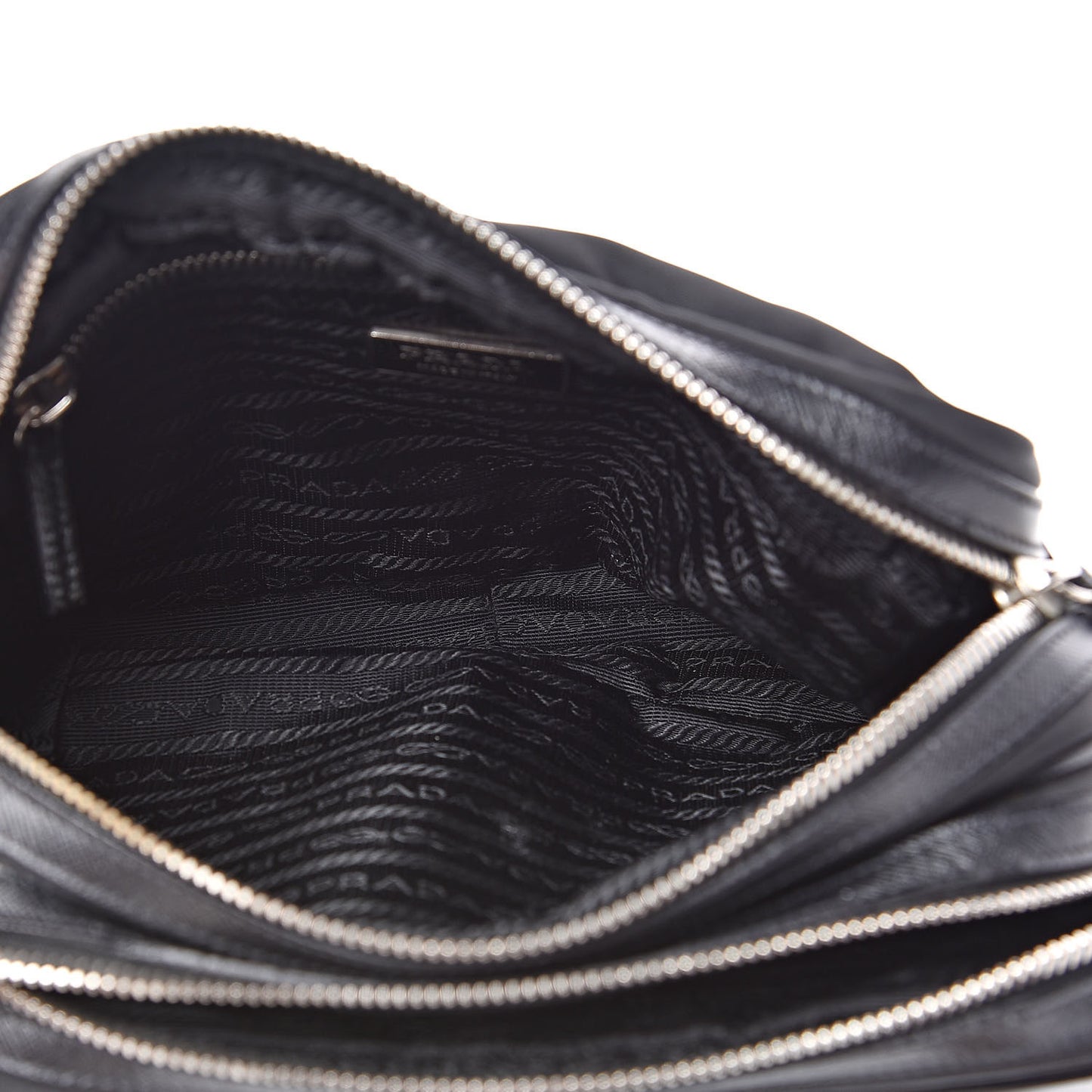 Tessuto Nylon Saffiano Shoulder Bag Black Cuoio
