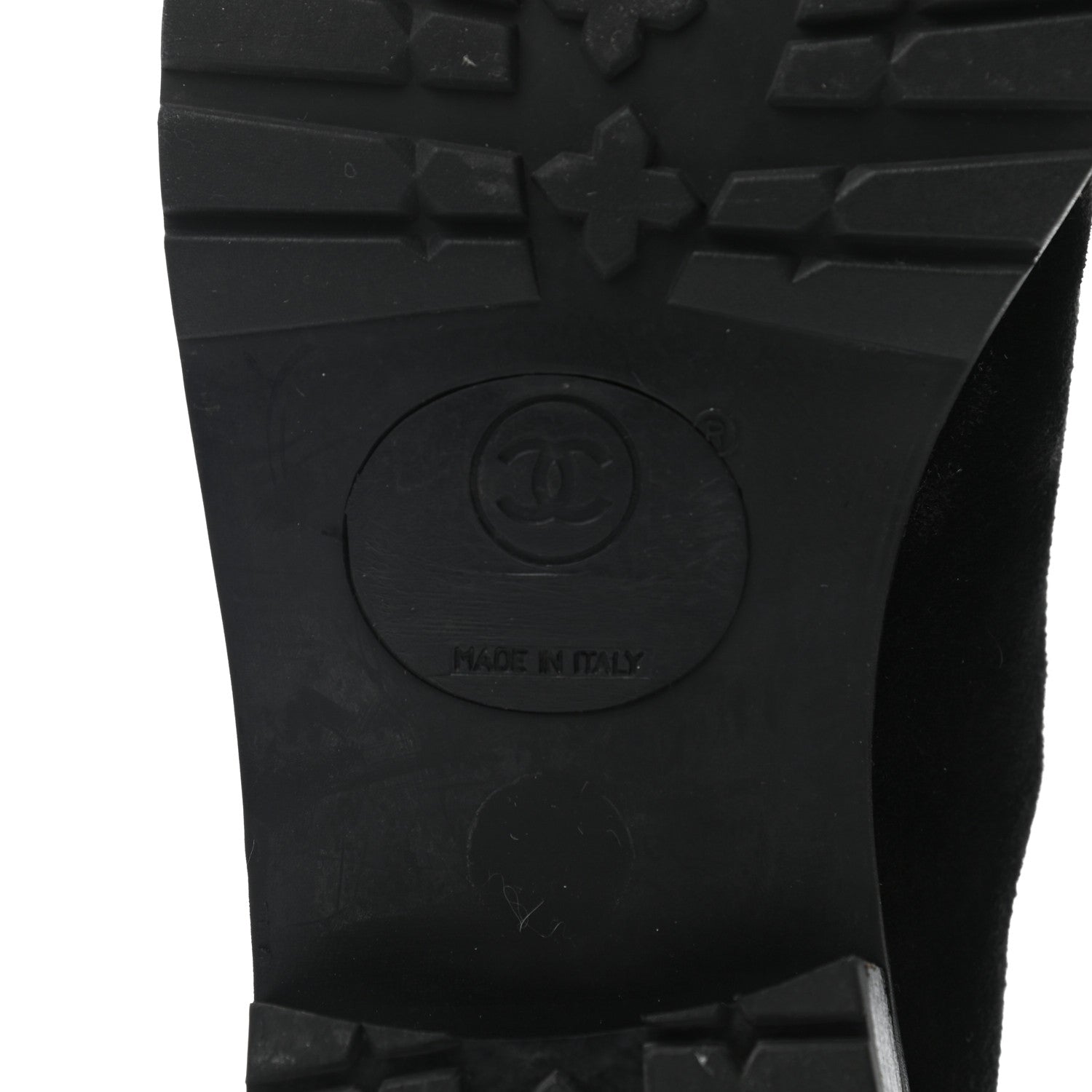 Chanel Suede CC Lace Up Ankle Boots 36.5 Black 6 of 7