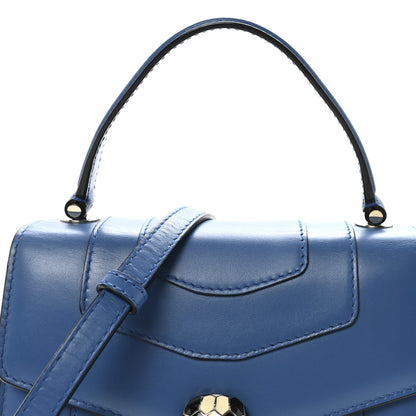 Bulgari Calfskin Serpenti Forever Top Handle Blue 8 of 10